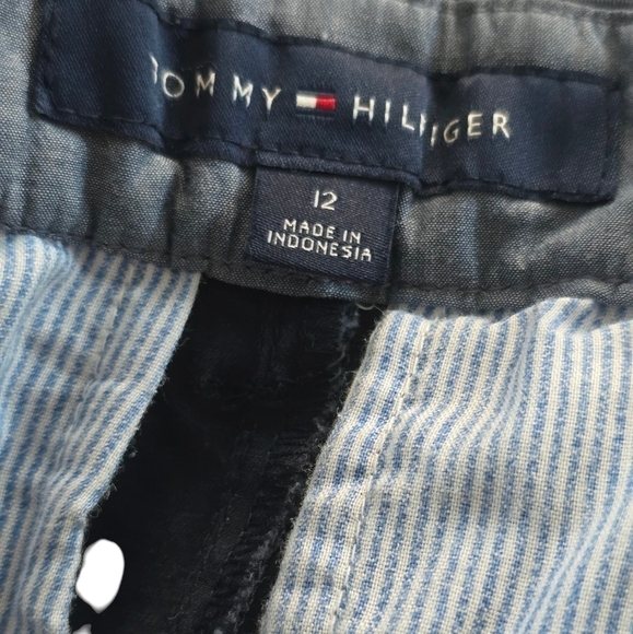TOMMY HILFIGER Pants Womens 14 Blue Capri Pockets Casual School Work Travel - Picture 8 of 11